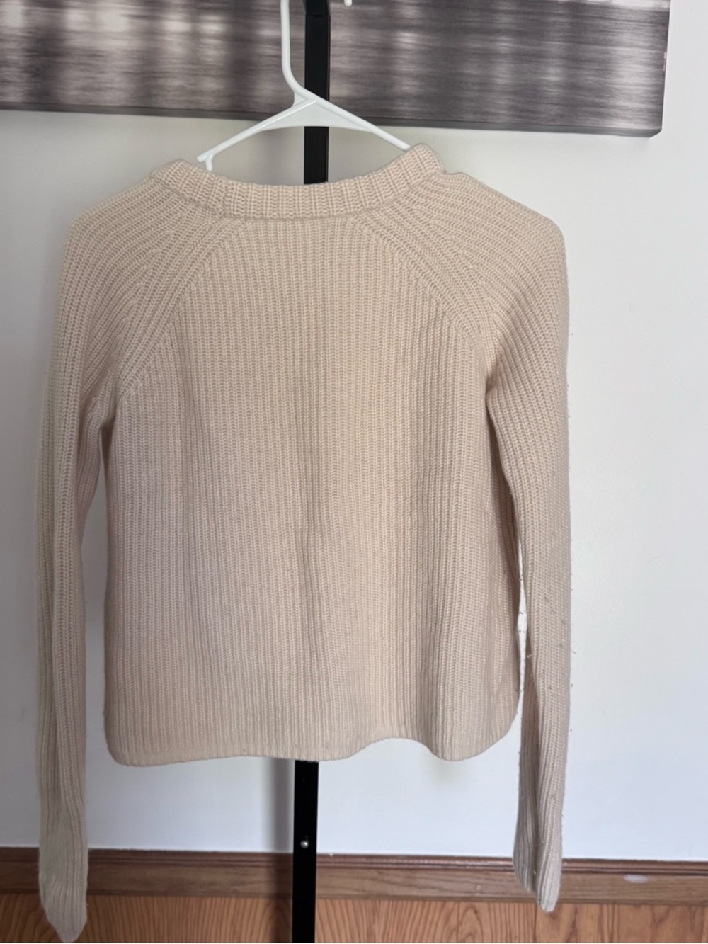 Jenni Kayne Women’s Cream Crewneck Ribbed cashmere Sweater small - Picture 2 of 8